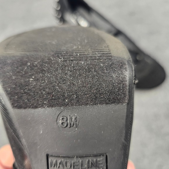 Madeline Girl Black Polka‎ Dot Mesh Stiletto Heels Party Shoes Womens 8M - Picture 8 of 8